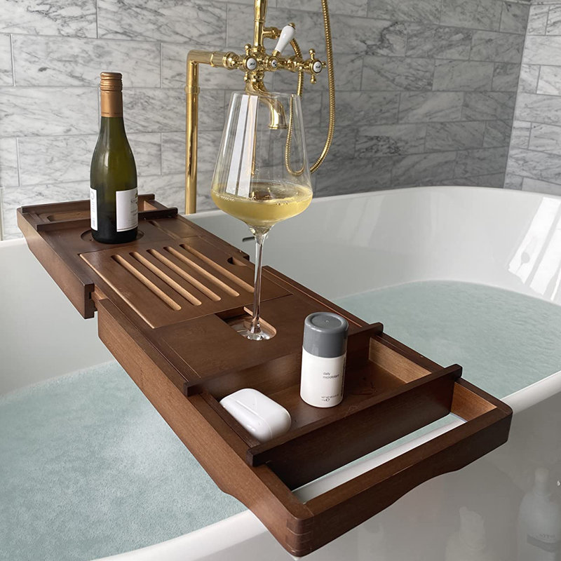 Rebrilliant Lashon Freestanding Bamboo Bath Caddy "& Reviews" | Wayfair